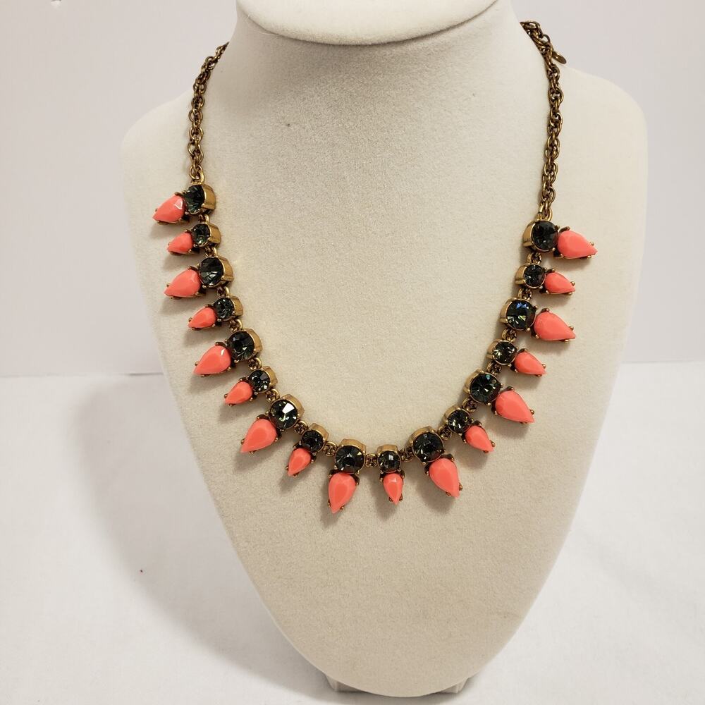 JCrew Necklace Coral and topaz prong set Vintage